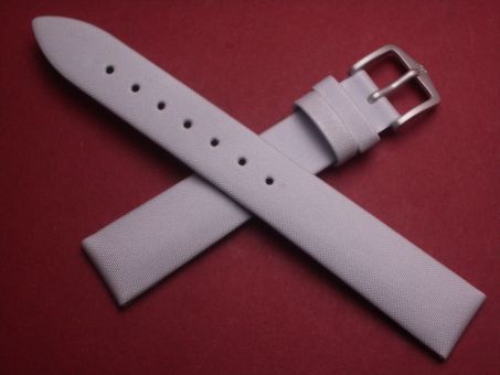 Hirsch Uhren-Armband, Kalbsleder mit Textil, 16mm im Verlauf auf 14mm, Farbe: silber 