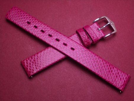 Hirsch Uhren-Armband, Kalbsleder mit Wasserschlangenprägung, 14mm, Farbe: pink 