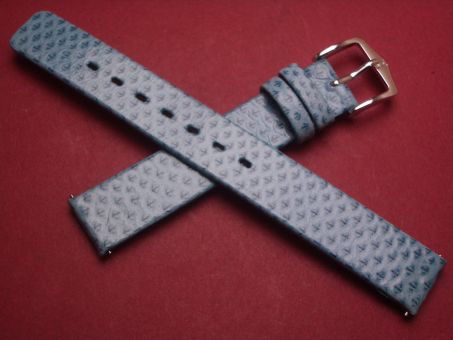 Hirsch Uhren-Armband, Kalbsleder mit Wasserschlangenprägung, 14mm, Farbe: blau 