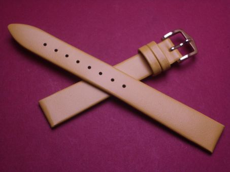 Hirsch Uhren-Armband, Kalbsleder, 14mm im Verlauf auf 12mm, Farbe: gelb 