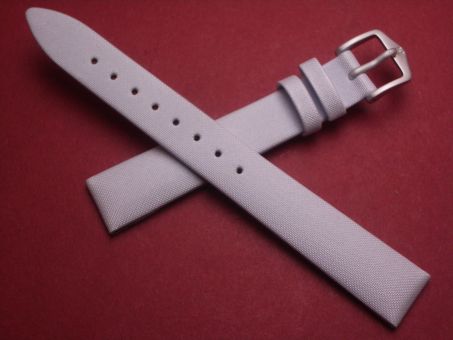 Hirsch Uhren-Armband, Kalbsleder mit Textil, 14mm im Verlauf auf 12mm, Farbe: silber-blau 