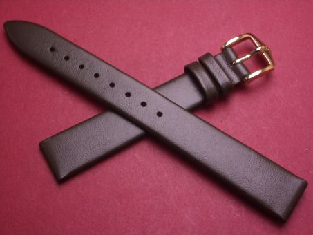 Hirsch Uhren-Armband, Kalbsleder, 14mm im Verlauf auf 12mm, Farbe: khaki 