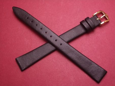 Hirsch Uhren-Armband, Kalbsleder, 13mm im Verlauf auf 10mm, Farbe: schwarz 