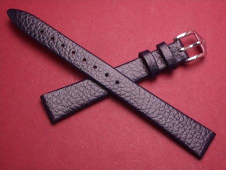 Hirsch Uhren-Armband, Kalbsleder, 13mm im Verlauf auf 10mm, Farbe: dunkelblau 