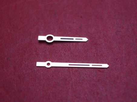 Zeigersatz, gelb, Maße: Stunde Ø 150 Länge 8,4mm, Minute Ø 80 Länge 13,2mm 