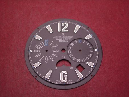 Jaeger-LeCoultre Zifferblatt, Ø 32,4mm, schwarz/weiß/blau, für Compressor Chronograph 160T25, gebraucht 