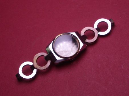 Gehäuse für Kordelarmbänder, Stahl, Ø 16,2mm, mit Ringelementen, Länge 65mm 