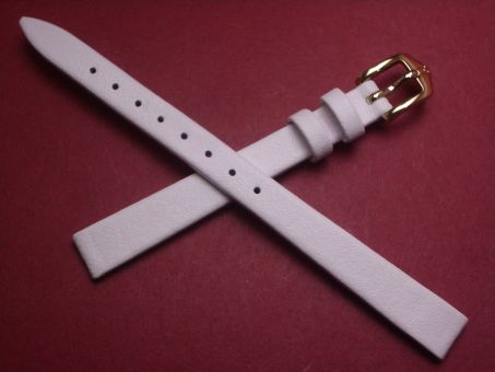 Hirsch Uhren-Armband, Kalbsleder, 10mm im Verlauf auf 8mm, Farbe: weiß 