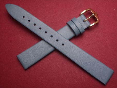 Hirsch Uhren-Armband, Kalbsleder, 14mm im Verlauf auf 12mm, Farbe: hellblau 