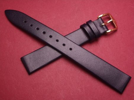 Hirsch Uhren-Armband, Kalbsleder, 14mm im Verlauf auf 12mm, Farbe: dunkelblau 