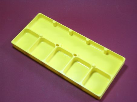 Stapelbare Aufbewahrungsdose Box mit 6 Fächern gelb ohne Deckel