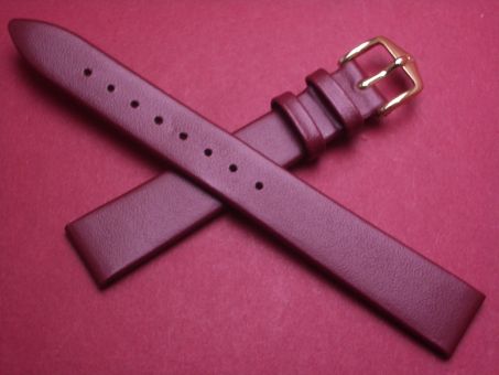 Hirsch Uhren-Armband, Kalbsleder, 14mm im Verlauf auf 12mm, Farbe: bordeaux-rot 