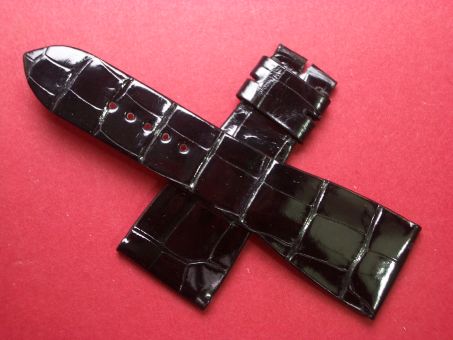 Roger Dubuis Leder-Armband, 27mm im Verlauf auf 18mm Farbe: Schwarz 