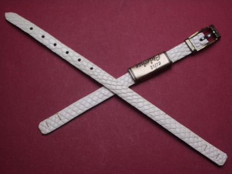 Mercrolux Vintage-Uhren-Armband, Eidechsenleder, 6mm im Verlauf auf 6mm, für feste Stege, Farbe: creme 