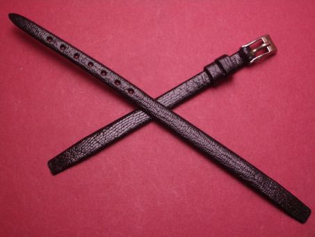 Graf Vintage-Uhren-Armband, Känguruleder, 6mm im Verlauf auf 6mm, für feste Stege, Farbe: schwarz 