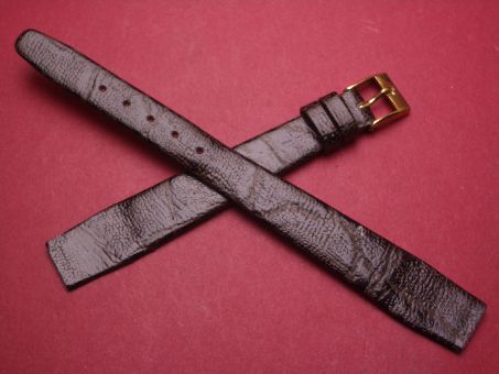 Graf Vintage-Uhren-Armband, Elefantenleder, 14mm im Verlauf auf 10mm, für feste Stege, Farbe: dunkelbraun 