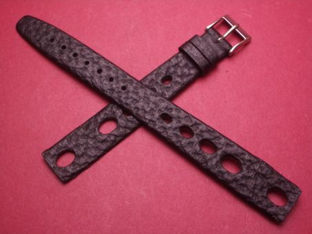 Graf Vintage-Racing-Uhren-Armband, Seehundleder, 14mm im Verlauf auf 12mm, für feste Stege, Farbe: schwarz 