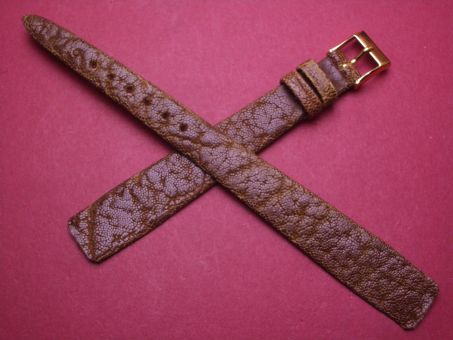 Graf Vintage-Uhren-Armband, Elefantenleder, 14mm im Verlauf auf 10mm, für feste Stege, Farbe: braun 