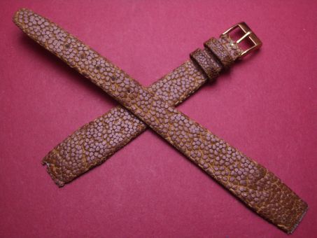Graf Vintage-Uhren-Armband, Elefantenleder, 14mm im Verlauf auf 10mm, für feste Stege, Farbe: braun 
