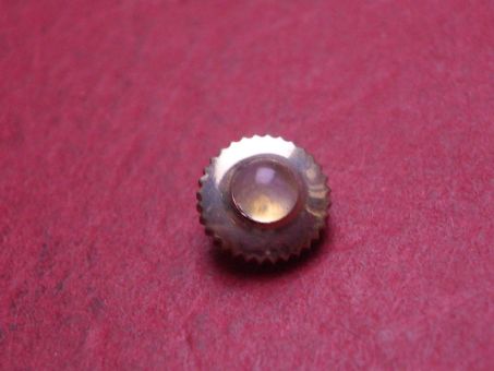 Uhrenkrone, weiß, Ø 6,0mm, Höhe 4,1mm, Gewinde 1,0mm, mit weißem Stein 