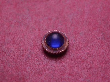 Uhrenkrone, rot, Ø 4,5mm, Höhe 3,0mm, mit blauem Stein 