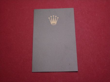 Rolex Hinweiskarte, grün, 45,3mm x 70,5mm, eckig ODER abgerundet 