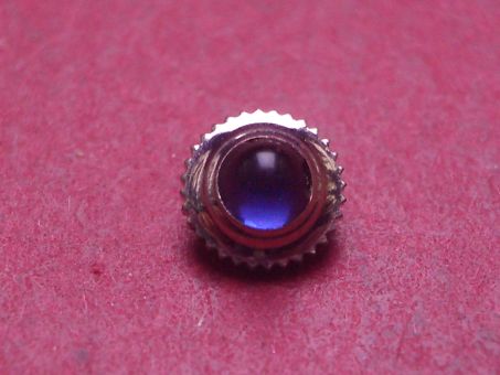 Uhrenkrone, weiß, Ø 5,3mm, Höhe 4,0mm, Gewinde 0,9mm, mit blauem Stein 