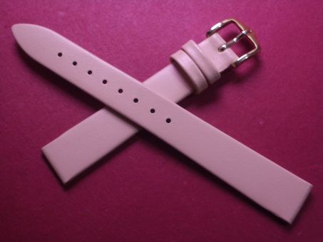 Hirsch Uhren-Armband, Kalbsleder, 14mm im Verlauf auf 12mm, Farbe: pastell-apricot 