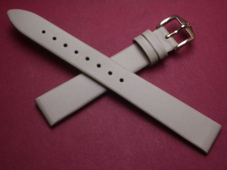 Hirsch Uhren-Armband, Kalbsleder, 14mm im Verlauf auf 12mm, Farbe: hellbeige 