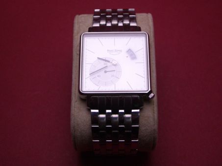 Bruno & Söhnle Novum, Quarz, Stahl, Bandbreite: 22mm im Verlauf auf 20mm, getragen 