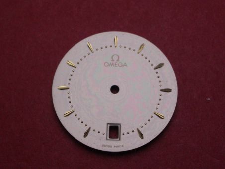 Omega Zifferblatt, Ø 26,4mm, anthrazit mit goldfarbenen Inlays 