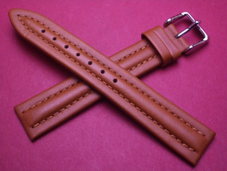 Hirsch Uhren-Armband, Kalbsleder, 18mm im Verlauf auf 16mm, Farbe: braun 