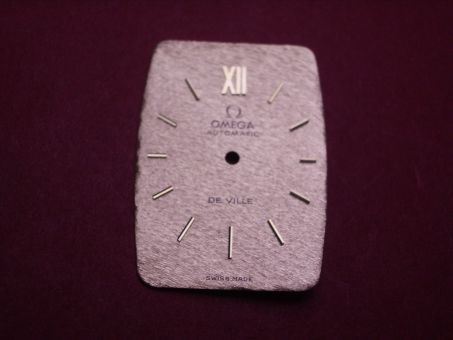 Omega Zifferblatt, ca. 20,0mm x 28,0m, gold mit goldfarbenen Inlays, für De Ville 