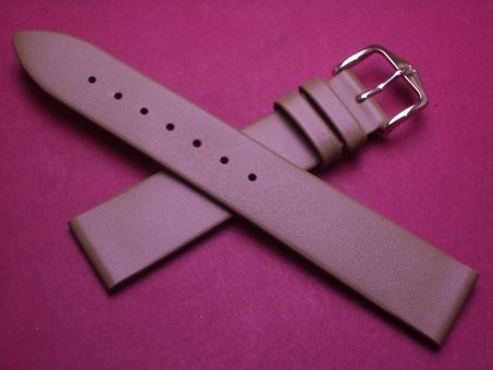 Hirsch Uhren-Armband, Kalbsleder, 18mm im Verlauf auf 16mm, Farbe: beige 