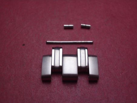 Omega Armbandglied, Stahl, 18,6mm, mit Stift und Hülsen, neu 