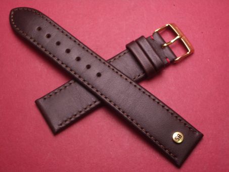 Bruno Söhnle Uhren-Armband, Kalbsleder, 20mm im Verlauf auf 18mm, Farbe: braun 