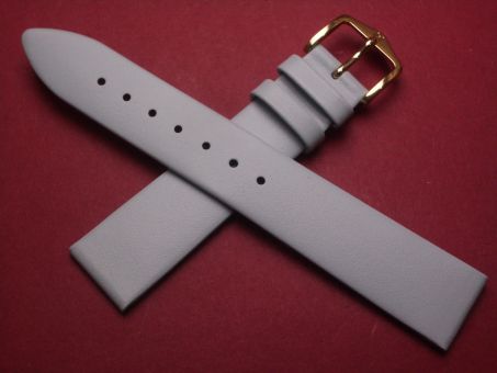 Hirsch Uhren-Armband, Kalbsleder, 18mm im Verlauf auf 16mm, Farbe: pastell-blau 