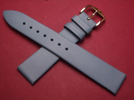 Hirsch Uhren-Armband, Kalbsleder, 18mm im Verlauf auf 16mm, Farbe: hellblau 