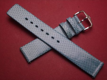 Hirsch Uhren-Armband, Kalbsleder mit Wasserschlangenprägung, 18mm, Farbe: blau 