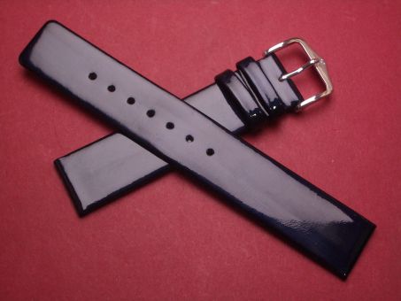 Hirsch Uhren-Armband, Kalbsleder, 18mm, Farbe: dunkelblau lackiert 