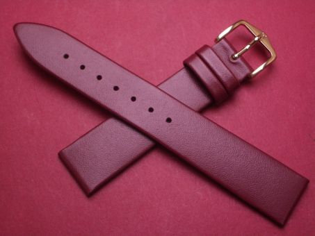 Hirsch Uhren-Armband, Kalbsleder, 18mm im Verlauf auf 16mm, Farbe: weinrot 