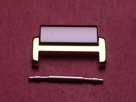 Rado Armbandglied, Keramik/Gold, doublé, 12mm, mit Federsteg, neu 