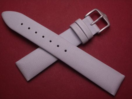 Hirsch Uhren-Armband, Kalbsleder mit Textil, 18mm im Verlauf auf 16mm, Farbe: silber-blau ohne Naht 