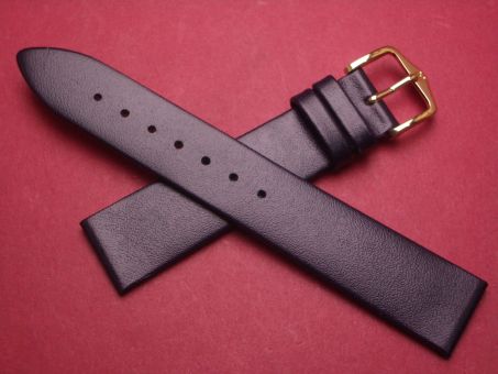 Hirsch Uhren-Armband, Kalbsleder, 18mm im Verlauf auf 16mm, Farbe: dunkelblau 