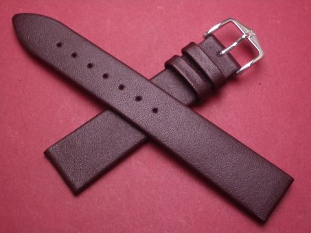 Hirsch Uhren-Armband, Kalbsleder, 18mm im Verlauf auf 16mm, Farbe: dunkelbraun 