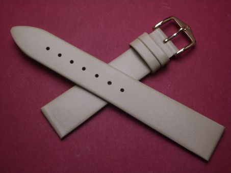 Hirsch Uhren-Armband, Kalbsleder, 18mm im Verlauf auf 16mm, Farbe: hellbeige 