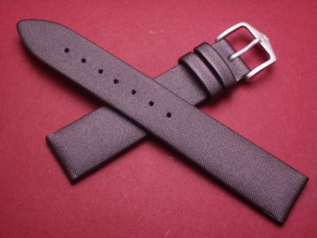 Hirsch Uhren-Armband, Kalbsleder mit Textil, 18mm im Verlauf auf 16mm, Farbe: dunkelgrau-metallic 