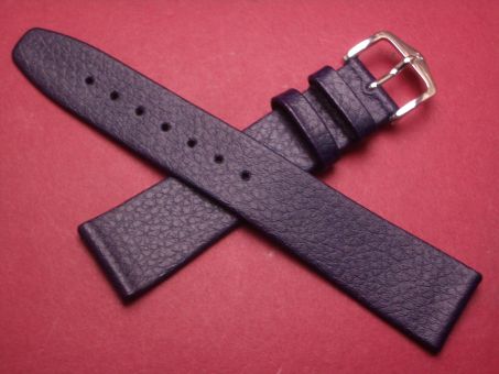 Hirsch Uhren-Armband, Kalbsleder, 19mm im Verlauf auf 16mm, Farbe: dunkelblau darunter schwarz 