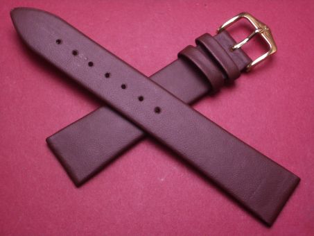 Hirsch Uhren-Armband, Kalbsleder, 19mm im Verlauf auf 16mm, Farbe: dunkelbraun 