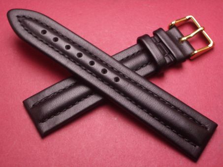 Hirsch Uhren-Armband, Kalbsleder, 20mm im Verlauf auf 18mm, Farbe: schwarz 